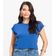 Blusa Básica Feminina Viscotorcion Rovitex Azul G / Azul