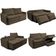 Sofá 3 Lugares Cama InBox Marselha II Retrátil/Reclinável com Baú Revestimento Suede Velusoft Café