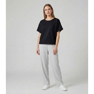 Blusa Feminina Básica Com Manga Curta Infinita Cor Preto G / Preto