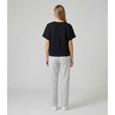 Blusa Feminina Básica Com Manga Curta Infinita Cor Preto G / Preto