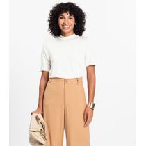 Blusa Feminina Básica em Malha Visco Rovitex Bege