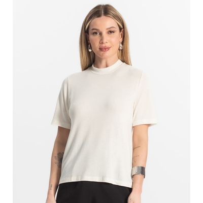 Blusa Feminina Básica em Malha Visco Rovitex Bege GG / Bege