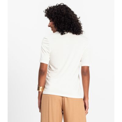 Blusa Feminina Básica em Malha Visco Rovitex Bege GG / Bege