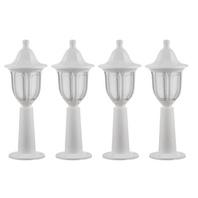 Kit 4 Balizadores Branco para Muro Lente Fosca Injetado 45cm Termoplástico Dital Jardim