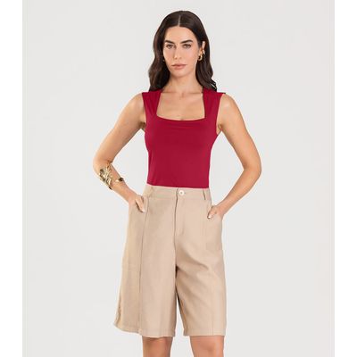 Blusa Feminina Com Decote Quadrado Dianna Vermelho G / Vermelho