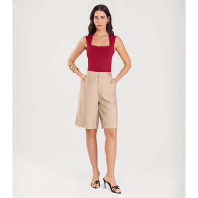 Blusa Feminina Com Decote Quadrado Dianna Vermelho G / Vermelho