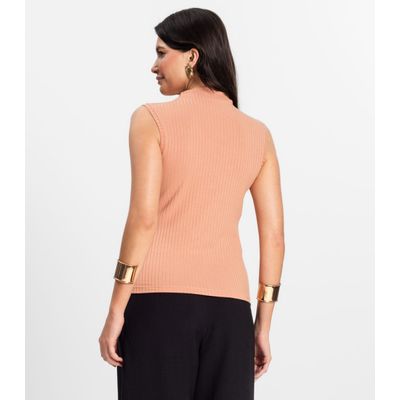 Blusa em Ribana Canelada Rovitex Marrom GG / Marrom