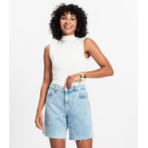Blusa em Ribana Canelada Rovitex Bege