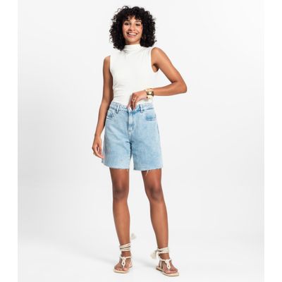 Blusa em Ribana Canelada Rovitex Bege M / Bege