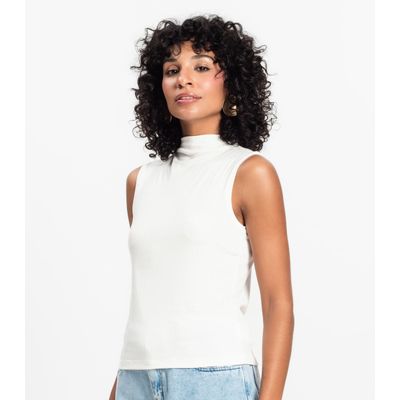 Blusa em Ribana Canelada Rovitex Bege M / Bege