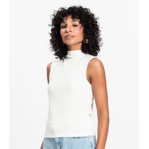 Blusa em Ribana Canelada Rovitex Bege