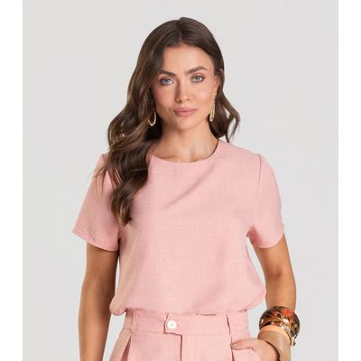 Blusa Feminina de Tecido Dianna Rosa M / Rosa