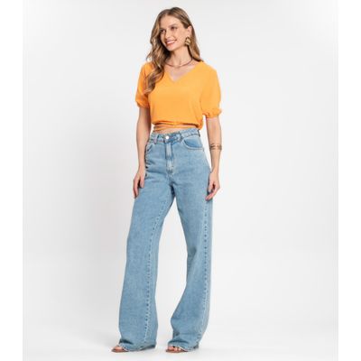 Blusa Cropped Feminina Decote V Rovitex Marrom GG / Marrom
