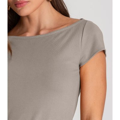Blusa Feminina Decote Canoa Dianna Cinza PP / Cinza