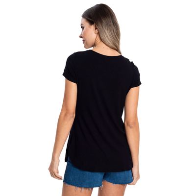 Blusa Feminina Andorra Flamê Básica Rovitex Preto P / Preto