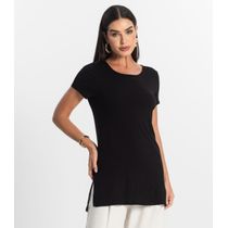 Blusa Básica Alongada Feminina Rovitex Preto