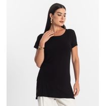 Blusa Básica Alongada Feminina Rovitex Preto