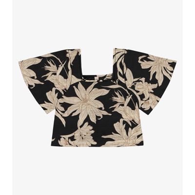Blusa Cropped Feminina Visco Maquinetada Rovitex Preto G / Preto