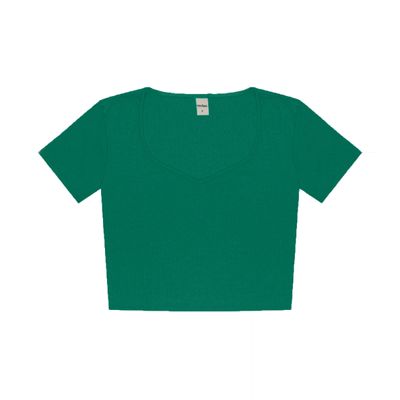 Blusa Canelada Com Decote Princesa Rovitex Verde GG / Verde