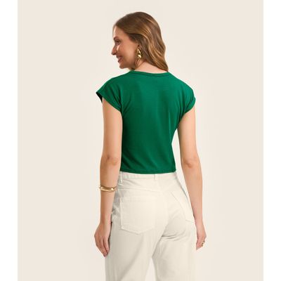 Blusa Básica Feminina Viscotorcion Rovitex Verde M / Verde