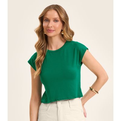 Blusa Básica Feminina Viscotorcion Rovitex Verde M / Verde