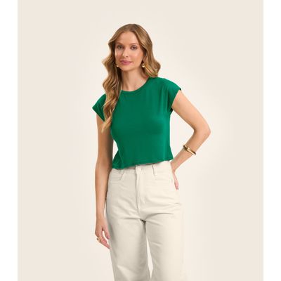 Blusa Básica Feminina Viscotorcion Rovitex Verde GG / Verde