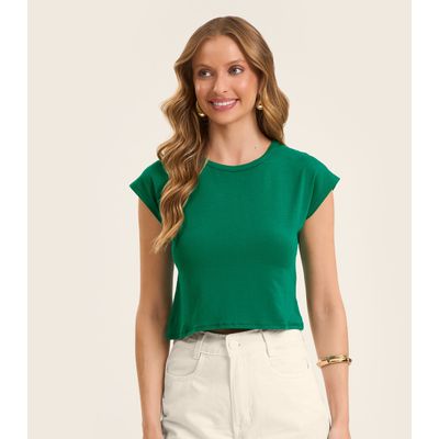 Blusa Básica Feminina Viscotorcion Rovitex Verde GG / Verde