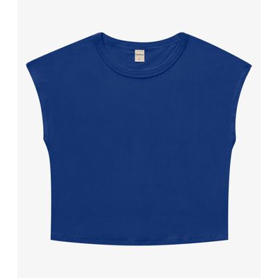 Blusa Básica Feminina Viscotorcion Rovitex Azul M / Azul
