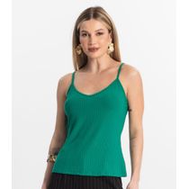 Blusa De Alça Feminina Ribana Canelada Rovitex Verde