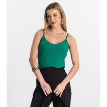 Blusa De Alça Feminina Ribana Canelada Rovitex Verde