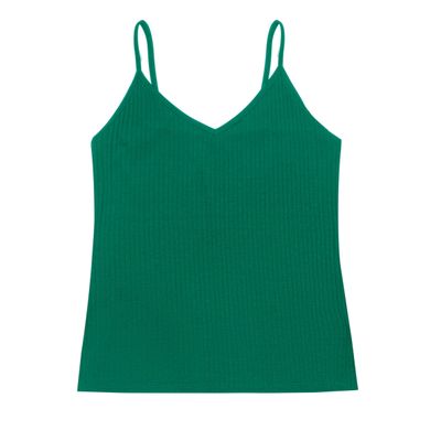 Blusa De Alça Feminina Ribana Canelada Rovitex Verde G / Verde