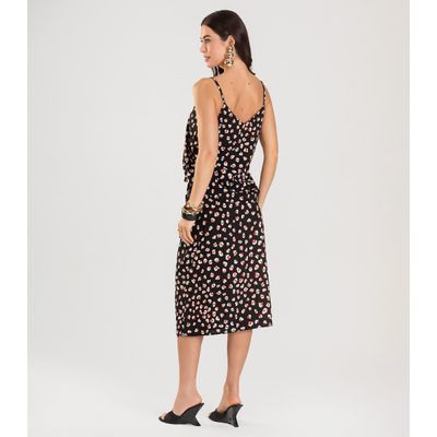 Blusa de Alça Feminina Estampada Dianna Preto M / Preto