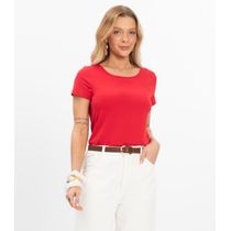 Blusa Básica Alongada Feminina Rovitex Vermelho