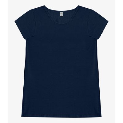 Blusa Básica Alongada Feminina Rovitex Azul GG / Azul