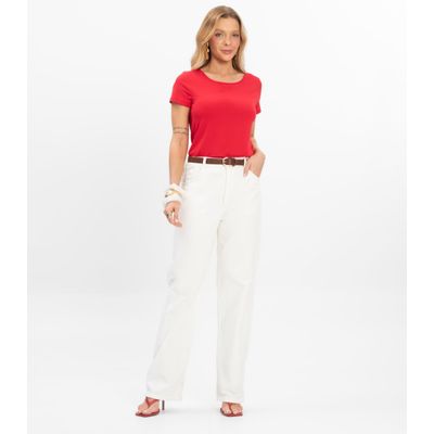 Blusa Básica Alongada Feminina Rovitex Vermelho GG / Vermelho