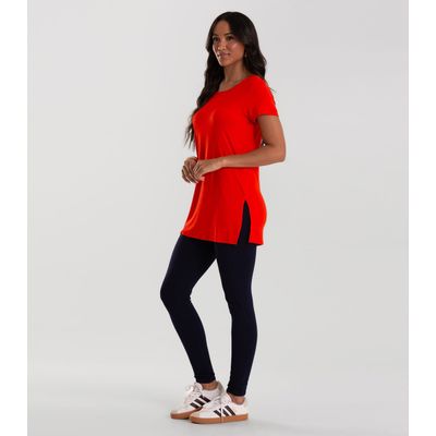Blusa Básica Alongada Feminina Rovitex Vermelho M / Vermelho