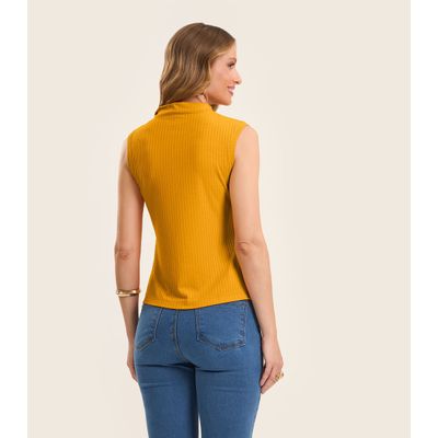 Blusa em Ribana Canelada Rovitex Amarelo GG / Amarelo