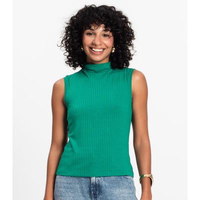 Blusa em Ribana Canelada Rovitex Verde P / Verde