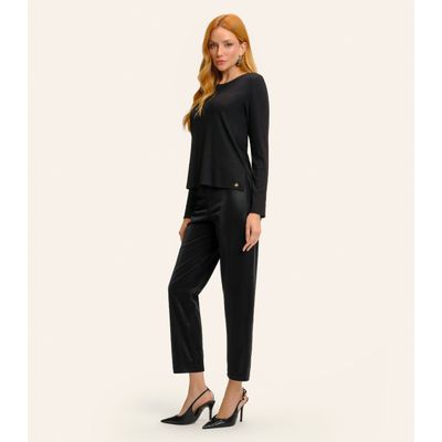 Blusa Feminina Canelada Manga Longa Básica Endless Preto GG / Preto