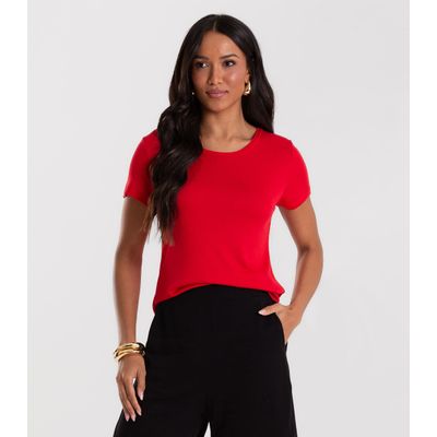 Blusa Feminina Básica Visco Tricot Rovitex Vermelho P / Vermelho
