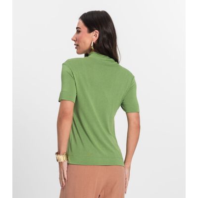 Blusa Feminina Gola Alta ViscoTrico Básica Endless Verde G / Verde