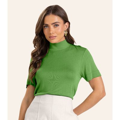 Blusa Feminina Gola Alta ViscoTrico Básica Endless Verde P / Verde