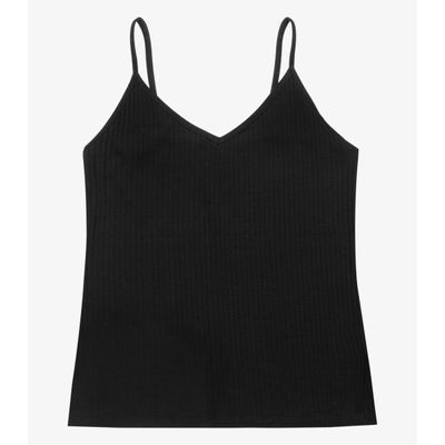 Blusa De Alça Feminina Ribana Canelada Rovitex Preto GG / Preto