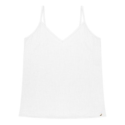 Blusa De Alça Feminina Ribana Canelada Rovitex Branco GG / Branco