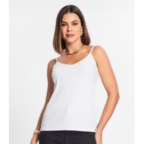 Blusa De Alça Feminina Ribana Canelada Rovitex Branco