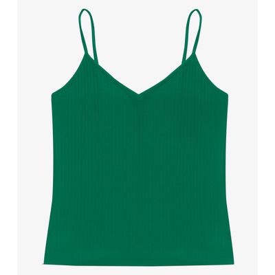 Blusa De Alça Feminina Ribana Canelada Rovitex Verde M / Verde