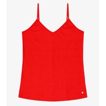 Blusa De Alça Feminina Ribana Canelada Rovitex Laranja