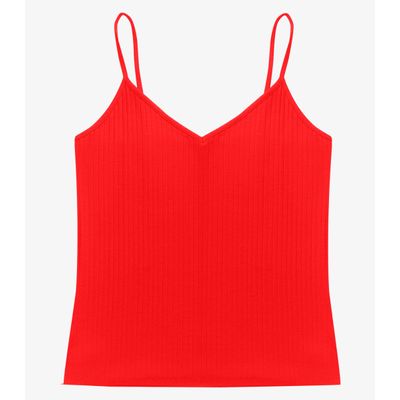 Blusa De Alça Feminina Ribana Canelada Rovitex Laranja M / Laranja