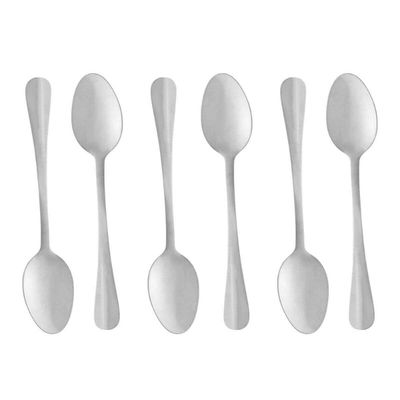 Jogo 6 Colheres de Chá Aço Inox Positano 12cm Lyor Talheres Mesa Posta Sobremesa
