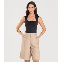 Blusa Feminina Com Decote Quadrado Dianna Preto